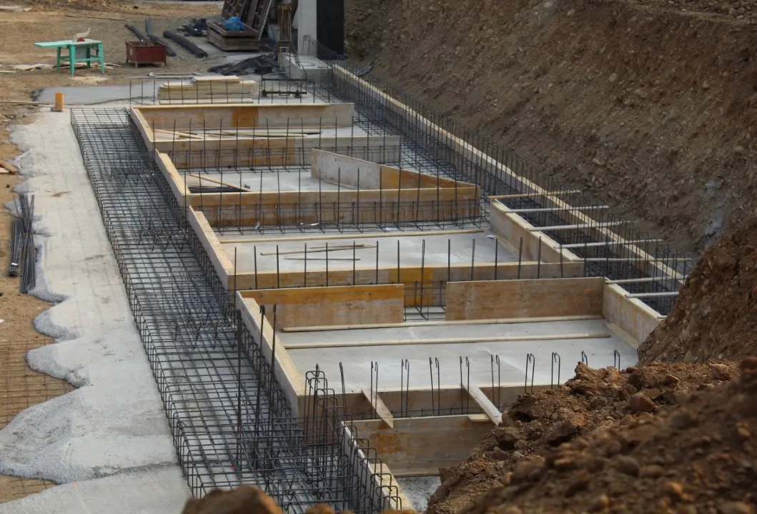a foundation under construction